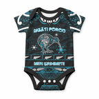Personalised Ngati Porou Aotearoa Meri Kirihimete Baby Onesie Maori Kiwi Bird Silver Fern Koru Pattern