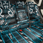 Ngati Porou Aotearoa Meri Kirihimete Back Car Seat Cover Maori Kiwi Bird Silver Fern Koru Pattern