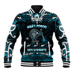 Personalised Ngati Porou Aotearoa Meri Kirihimete Baseball Jacket Maori Kiwi Bird Silver Fern Koru Pattern