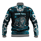 Personalised Ngati Porou Aotearoa Meri Kirihimete Baseball Jacket Maori Kiwi Bird Silver Fern Koru Pattern