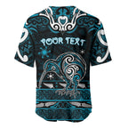 Personalised Ngati Porou Aotearoa Meri Kirihimete Baseball Jersey Maori Kiwi Bird Silver Fern Koru Pattern