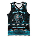 Personalised Ngati Porou Aotearoa Meri Kirihimete Basketball Jersey Maori Kiwi Bird Silver Fern Koru Pattern