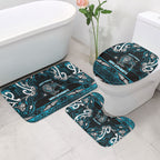 Ngati Porou Aotearoa Meri Kirihimete Bathroom Set Maori Kiwi Bird Silver Fern Koru Pattern