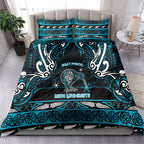 Ngati Porou Aotearoa Meri Kirihimete Bedding Set Maori Kiwi Bird Silver Fern Koru Pattern