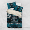 Ngati Porou Aotearoa Meri Kirihimete Bedding Set Maori Kiwi Bird Silver Fern Koru Pattern