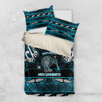 Ngati Porou Aotearoa Meri Kirihimete Bedding Set Maori Kiwi Bird Silver Fern Koru Pattern