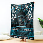Ngati Porou Aotearoa Meri Kirihimete Blanket Maori Kiwi Bird Silver Fern Koru Pattern