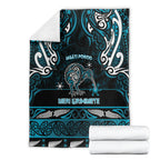 Ngati Porou Aotearoa Meri Kirihimete Blanket Maori Kiwi Bird Silver Fern Koru Pattern