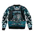 Personalised Ngati Porou Aotearoa Meri Kirihimete Bomber Jacket Maori Kiwi Bird Silver Fern Koru Pattern