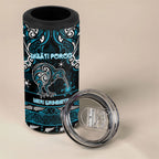 Personalised Ngati Porou Aotearoa Meri Kirihimete 4 in 1 Can Cooler Tumbler Maori Kiwi Bird Silver Fern Koru Pattern