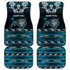 Personalised Ngati Porou Aotearoa Meri Kirihimete Car Mats Maori Kiwi Bird Silver Fern Koru Pattern