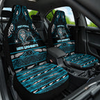 Ngati Porou Aotearoa Meri Kirihimete Car Seat Cover Maori Kiwi Bird Silver Fern Koru Pattern