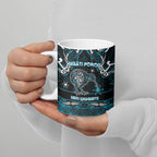 Personalised Ngati Porou Aotearoa Meri Kirihimete Ceramic Mug Maori Kiwi Bird Silver Fern Koru Pattern