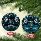 Personalised Ngati Porou Aotearoa Meri Kirihimete Ceramic Ornament Maori Kiwi Bird Silver Fern Koru Pattern