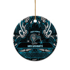 Personalised Ngati Porou Aotearoa Meri Kirihimete Ceramic Ornament Maori Kiwi Bird Silver Fern Koru Pattern