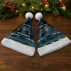 Personalised Ngati Porou Aotearoa Meri Kirihimete Christmas Santa Hat Maori Kiwi Bird Silver Fern Koru Pattern
