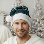 Personalised Ngati Porou Aotearoa Meri Kirihimete Christmas Santa Hat Maori Kiwi Bird Silver Fern Koru Pattern