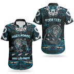 Personalised Ngati Porou Aotearoa Meri Kirihimete Couples Matching Off Shoulder Maxi Dress and Hawaiian Shirt Maori Kiwi Bird Silver Fern Koru Pattern