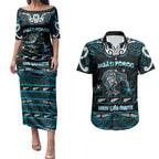 Personalised Ngati Porou Aotearoa Meri Kirihimete Couples Matching Puletasi and Hawaiian Shirt Maori Kiwi Bird Silver Fern Koru Pattern
