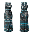 Personalised Ngati Porou Aotearoa Meri Kirihimete Couples Matching Tank Maxi Dress and Long Sleeve Button Shirt Maori Kiwi Bird Silver Fern Koru Pattern