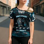 Personalised Ngati Porou Aotearoa Meri Kirihimete Cross Shoulder Shirt Maori Kiwi Bird Silver Fern Koru Pattern