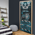 Personalised Ngati Porou Aotearoa Meri Kirihimete Door Cover Maori Kiwi Bird Silver Fern Koru Pattern