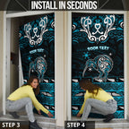 Personalised Ngati Porou Aotearoa Meri Kirihimete Door Cover Maori Kiwi Bird Silver Fern Koru Pattern