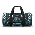 Ngati Porou Aotearoa Meri Kirihimete Duffle Bag Maori Kiwi Bird Silver Fern Koru Pattern