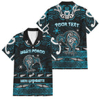 Personalised Ngati Porou Aotearoa Meri Kirihimete Family Matching Mermaid Dress and Hawaiian Shirt Maori Kiwi Bird Silver Fern Koru Pattern