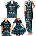Personalised Ngati Porou Aotearoa Meri Kirihimete Family Matching Tank Maxi Dress and Hawaiian Shirt Maori Kiwi Bird Silver Fern Koru Pattern