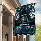 Ngati Porou Aotearoa Meri Kirihimete Garden Flag Maori Kiwi Bird Silver Fern Koru Pattern