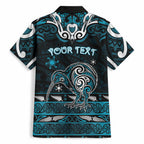 Personalised Ngati Porou Aotearoa Meri Kirihimete Hawaiian Shirt Maori Kiwi Bird Silver Fern Koru Pattern
