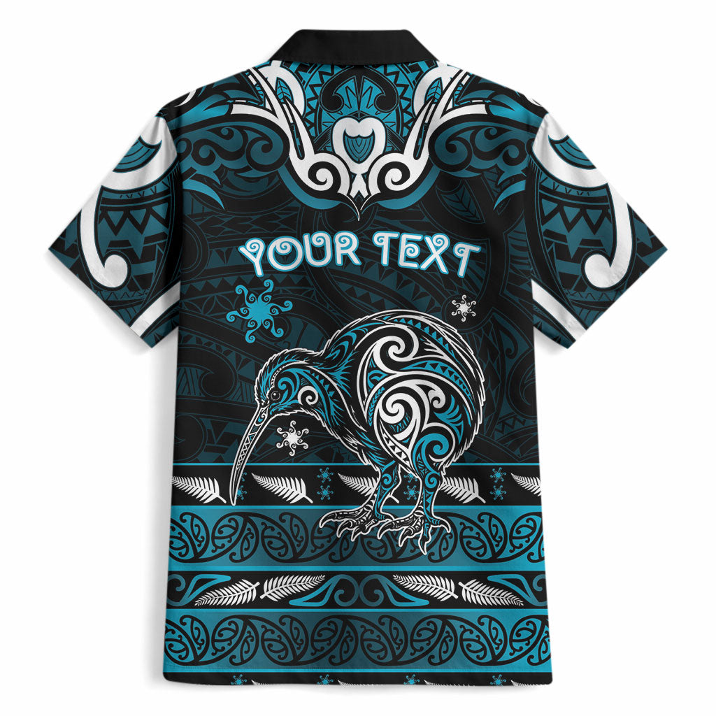 Personalised Ngati Porou Aotearoa Meri Kirihimete Hawaiian Shirt Maori Kiwi Bird Silver Fern Koru Pattern