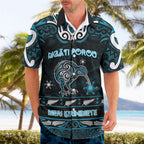 Personalised Ngati Porou Aotearoa Meri Kirihimete Hawaiian Shirt Maori Kiwi Bird Silver Fern Koru Pattern