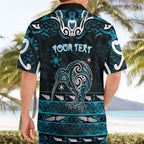 Personalised Ngati Porou Aotearoa Meri Kirihimete Hawaiian Shirt Maori Kiwi Bird Silver Fern Koru Pattern