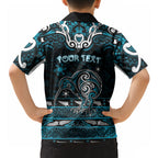 Personalised Ngati Porou Aotearoa Meri Kirihimete Hawaiian Shirt Maori Kiwi Bird Silver Fern Koru Pattern