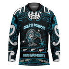 Personalised Ngati Porou Aotearoa Meri Kirihimete Hockey Jersey Maori Kiwi Bird Silver Fern Koru Pattern