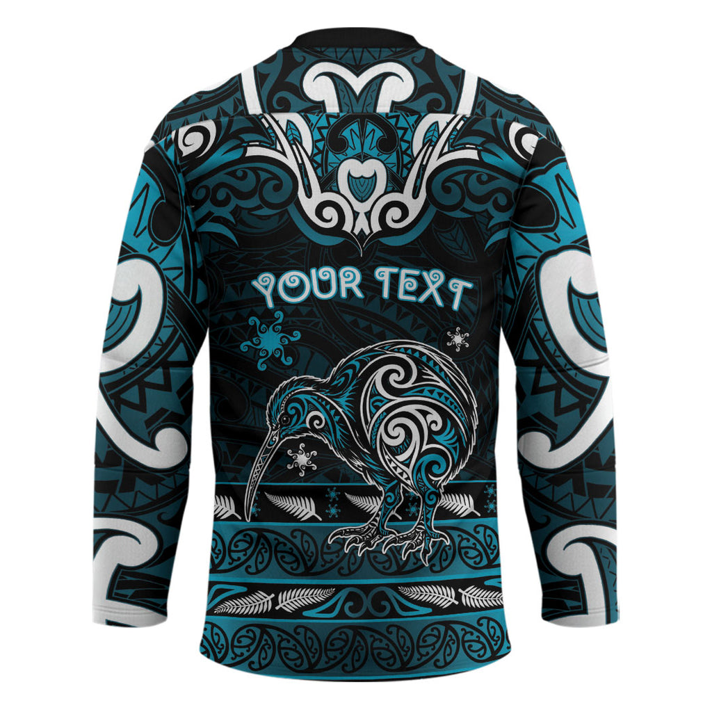 Personalised Ngati Porou Aotearoa Meri Kirihimete Hockey Jersey Maori Kiwi Bird Silver Fern Koru Pattern
