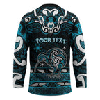 Personalised Ngati Porou Aotearoa Meri Kirihimete Hockey Jersey Maori Kiwi Bird Silver Fern Koru Pattern