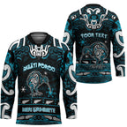 Personalised Ngati Porou Aotearoa Meri Kirihimete Hockey Jersey Maori Kiwi Bird Silver Fern Koru Pattern