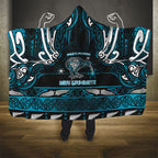 Ngati Porou Aotearoa Meri Kirihimete Hooded Blanket Maori Kiwi Bird Silver Fern Koru Pattern