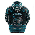 Personalised Ngati Porou Aotearoa Meri Kirihimete Hoodie Maori Kiwi Bird Silver Fern Koru Pattern