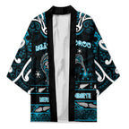Personalised Ngati Porou Aotearoa Meri Kirihimete Kimono Maori Kiwi Bird Silver Fern Koru Pattern