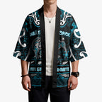 Personalised Ngati Porou Aotearoa Meri Kirihimete Kimono Maori Kiwi Bird Silver Fern Koru Pattern