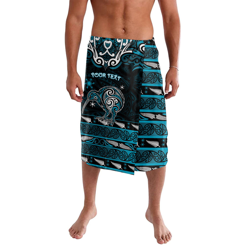 Personalised Ngati Porou Aotearoa Meri Kirihimete Lavalava Maori Kiwi Bird Silver Fern Koru Pattern