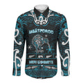 Personalised Ngati Porou Aotearoa Meri Kirihimete Long Sleeve Button Shirt Maori Kiwi Bird Silver Fern Koru Pattern