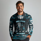 Personalised Ngati Porou Aotearoa Meri Kirihimete Long Sleeve Polo Shirt Maori Kiwi Bird Silver Fern Koru Pattern