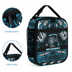 Ngati Porou Aotearoa Meri Kirihimete Lunch Bag Maori Kiwi Bird Silver Fern Koru Pattern