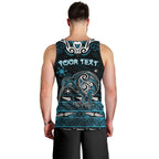 Personalised Ngati Porou Aotearoa Meri Kirihimete Men Tank Top Maori Kiwi Bird Silver Fern Koru Pattern