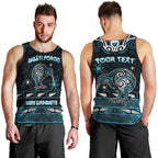 Personalised Ngati Porou Aotearoa Meri Kirihimete Men Tank Top Maori Kiwi Bird Silver Fern Koru Pattern